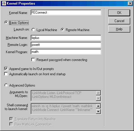 remote mathematica kernel